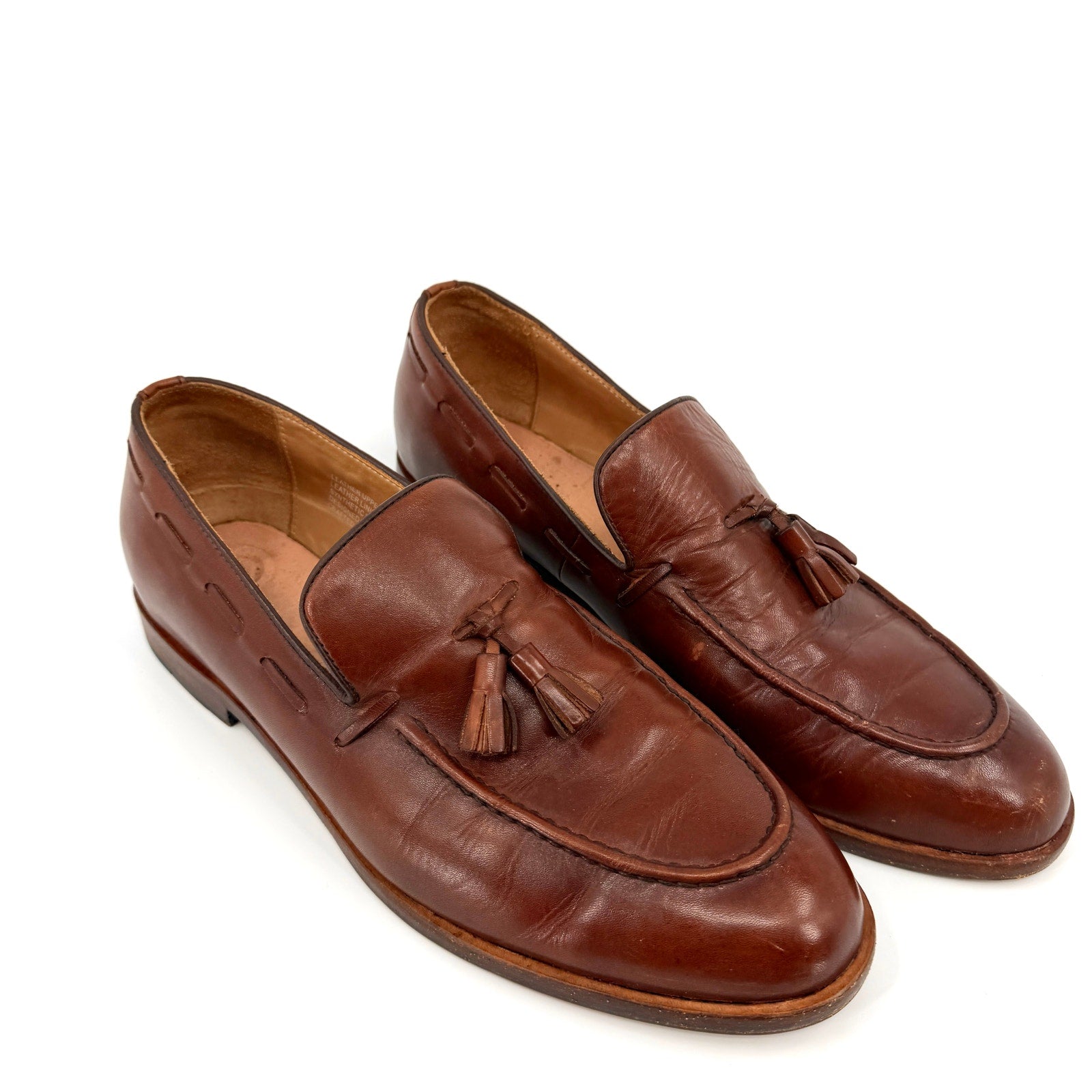 Elanroman Brown Leather Preppy Tassel Loafers