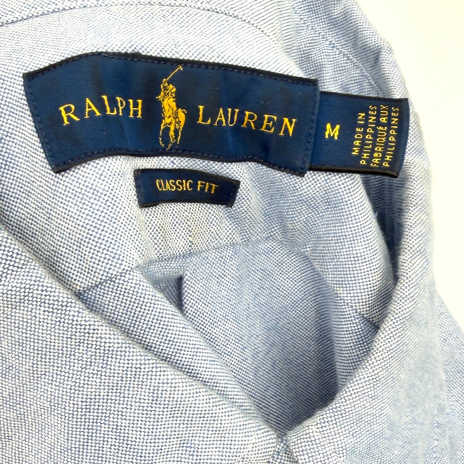 Ralph Lauren Blue 100% Cotton Classic Fit Oxford Button Down Shirt
