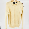 Vintage 70s Allen Solly Cream 100% Wool Cable Knit Fisherman Sweater