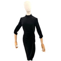 Alex Marie Black Velvet Mock Neck Wrap Style Bodycon Dress