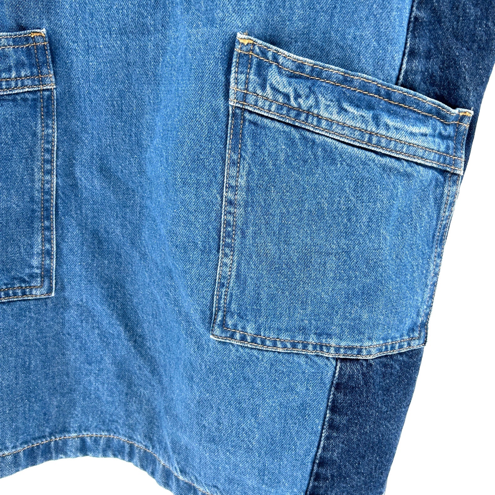 Vintage Y2K Pepe Jeans London Two Tone Denim Mini Dress