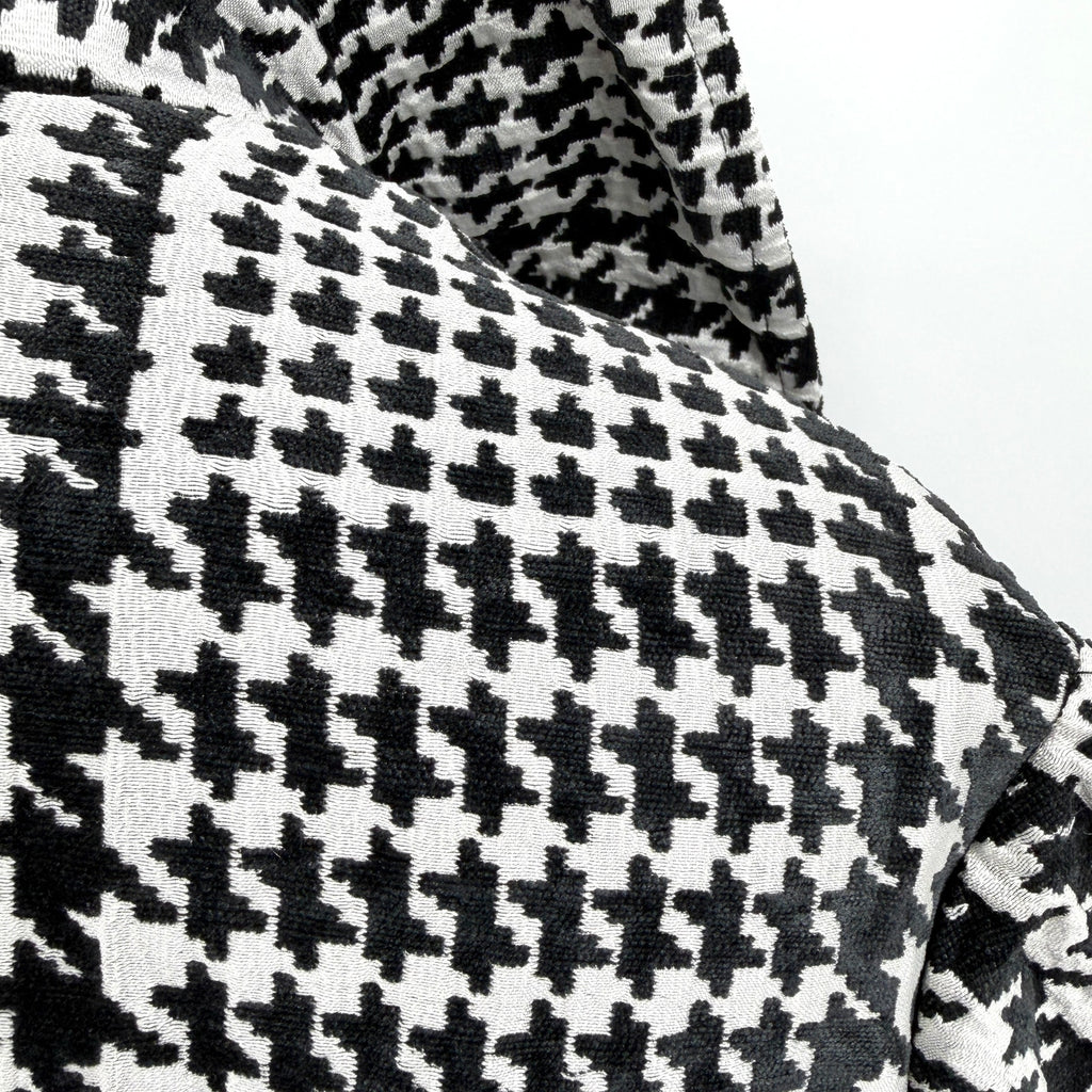 Vintage Y2K 3 Sisters Black White Houndstooth Swing Coat Jacket