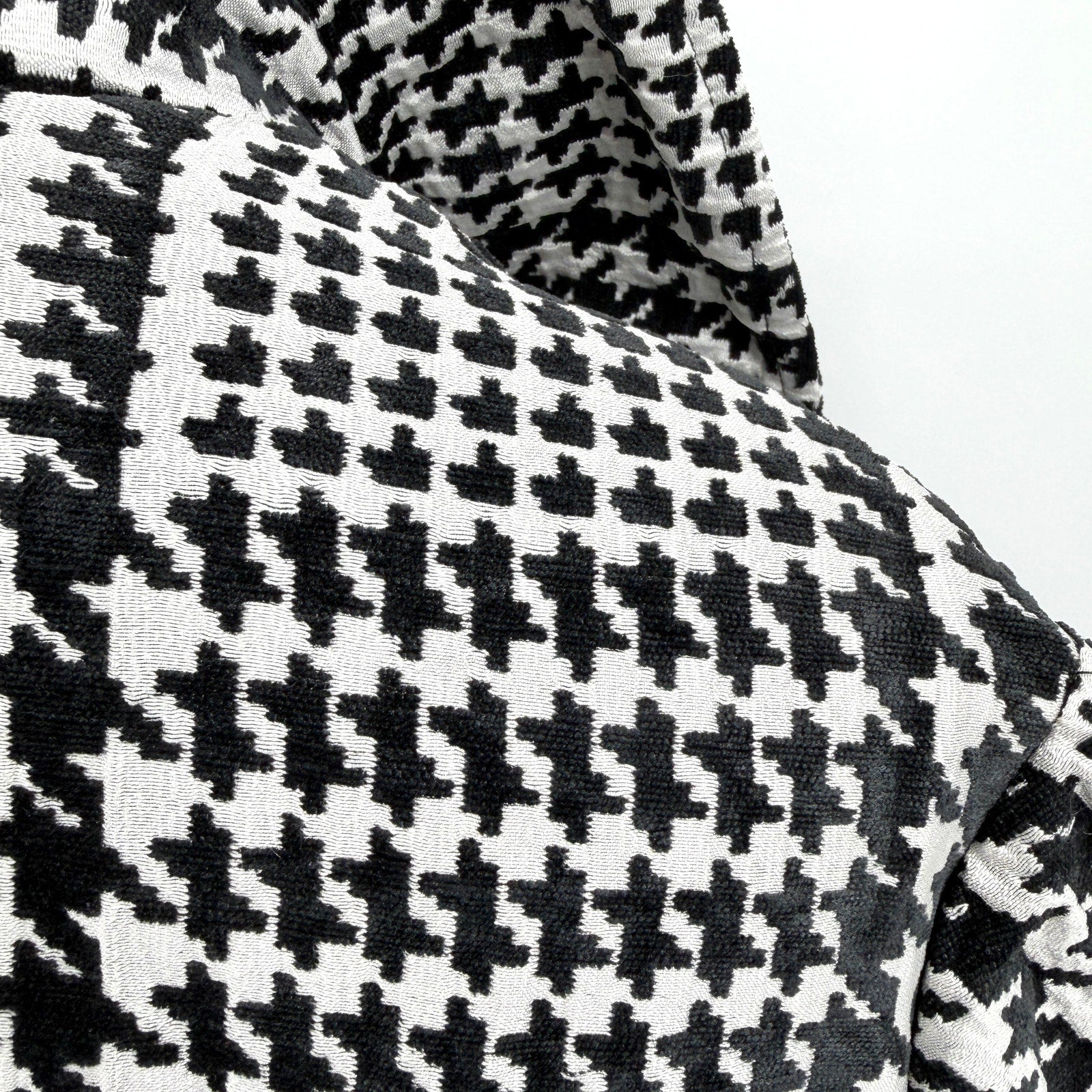 Vintage Y2K 3 Sisters Black White Houndstooth Swing Coat Jacket