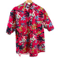 Vintage 90s Natural Issue Red Tropical Floral 100% Cotton Shirt