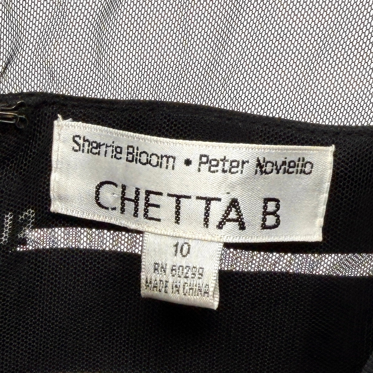 Vintage Y2K Chetta B Black 100% Silk Satin Tiered Cocktail Dress