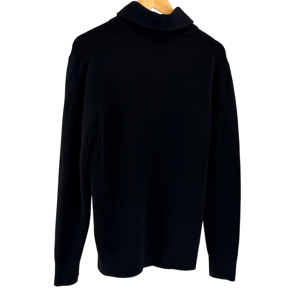 Michael Kors Black Shawl Neck Thick Knit Layering Sweater