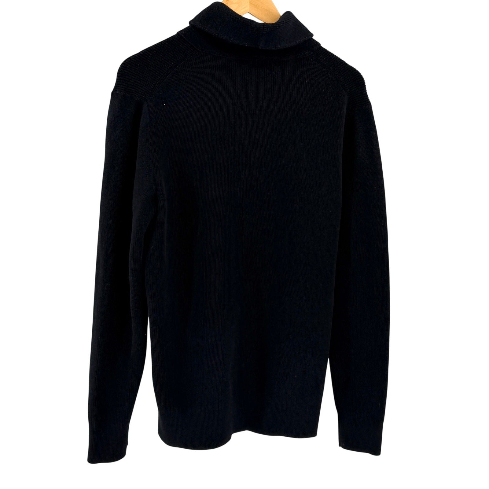 Michael Kors Black Shawl Neck Thick Knit Layering Sweater