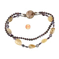 Vintage 90s Sterling Silver Agate Pearl Multi Strand Statement Necklace