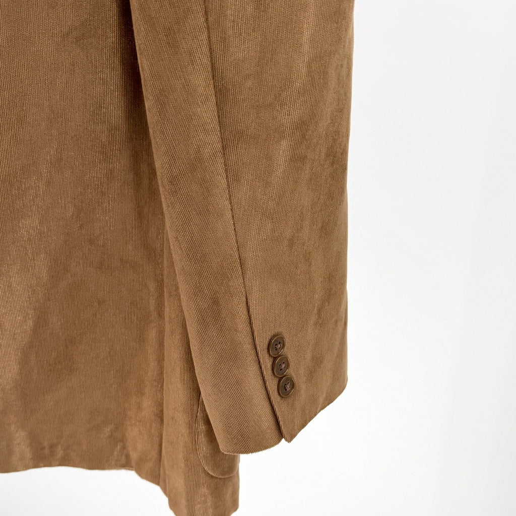 Vintage 90s Terzo Uomo Brown Velvet Two Button Menswear Blazer Jacket