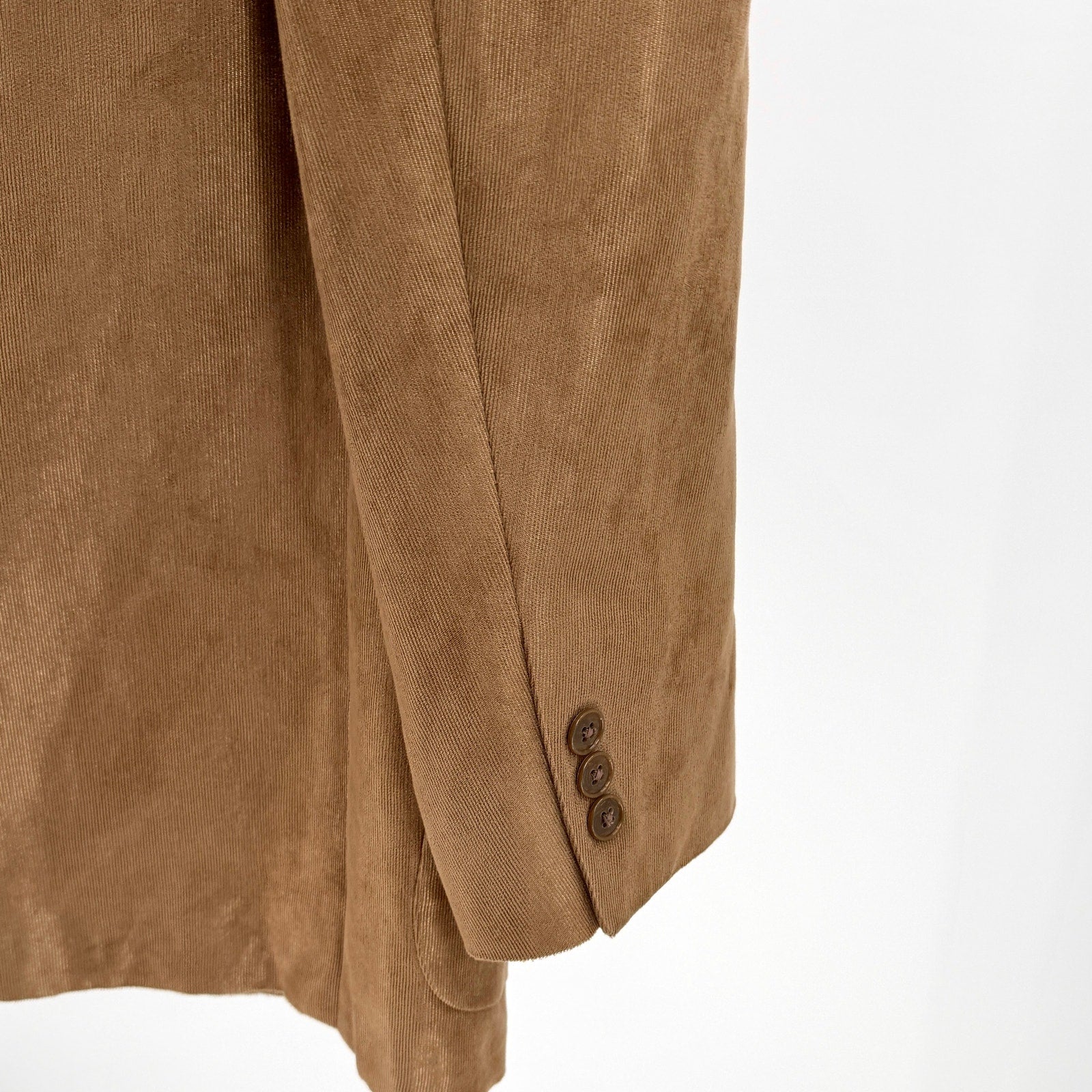 Vintage 90s Terzo Uomo Brown Velvet Two Button Menswear Blazer Jacket