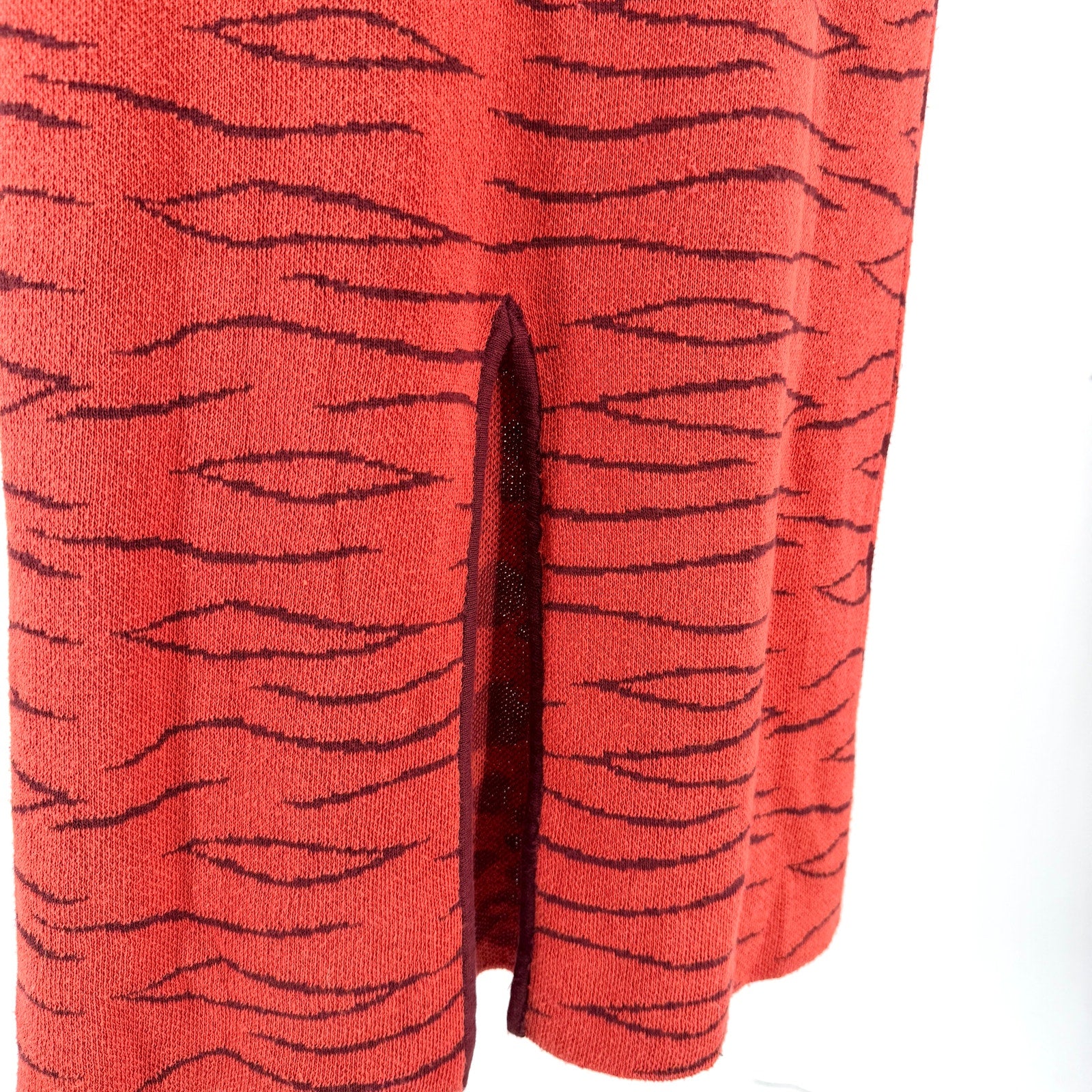 Scalpers Brick Red Animal Print Bodycon Maxi Sweater Dress