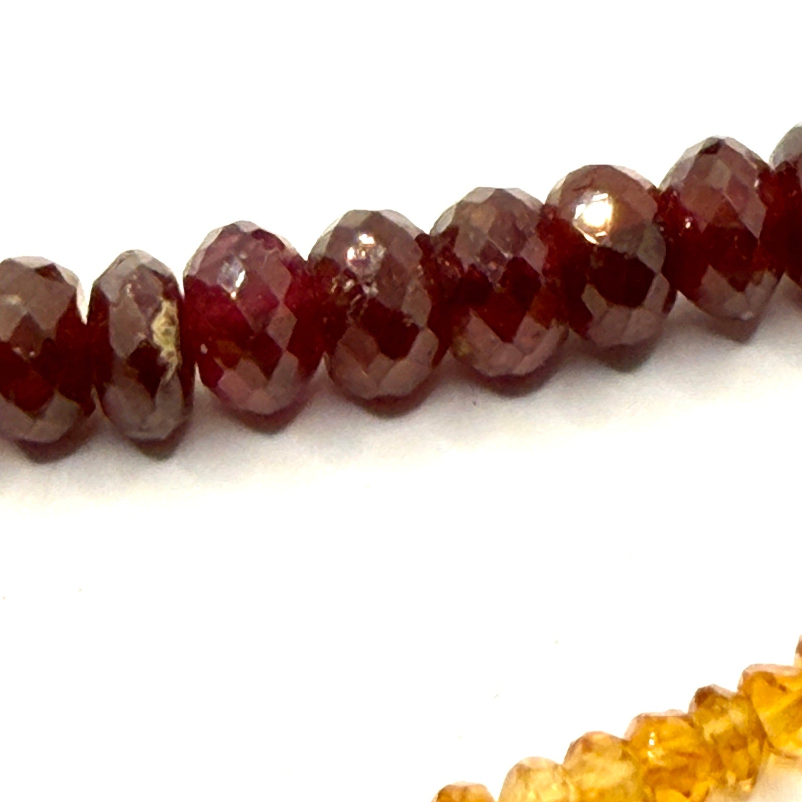 Vintage 90s Ruby Golden Topaz Tiger's Eye Dragon Head Glass Bead Necklace