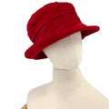 Vintage 90s Peak And Brim Red Velvet Boho Structured Adjustable Bucket Hat