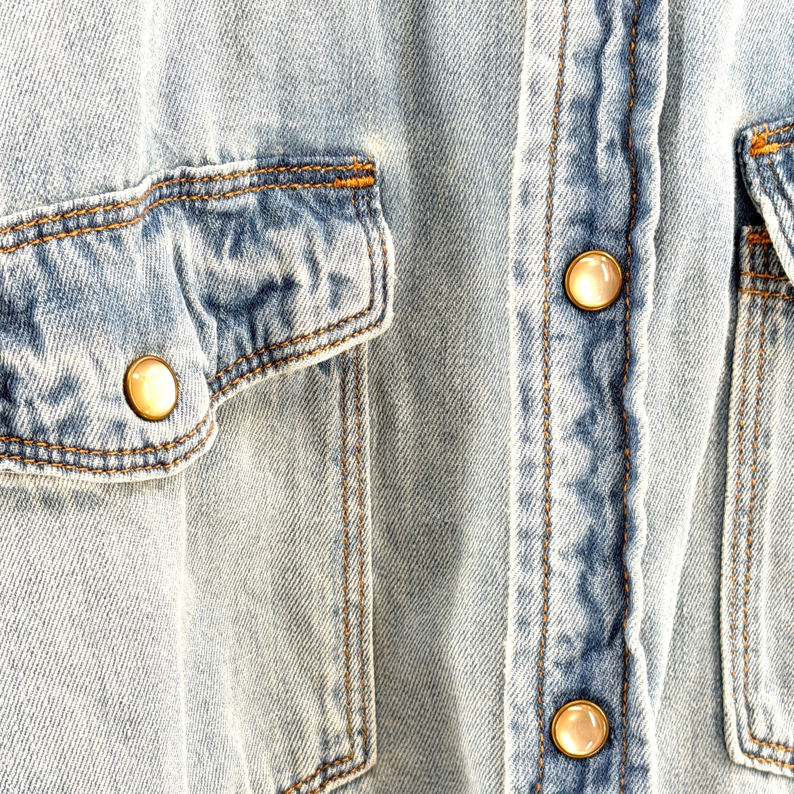 7 For All Mankind Light Wash 100% Cotton Japanese Fabric Western Shirt