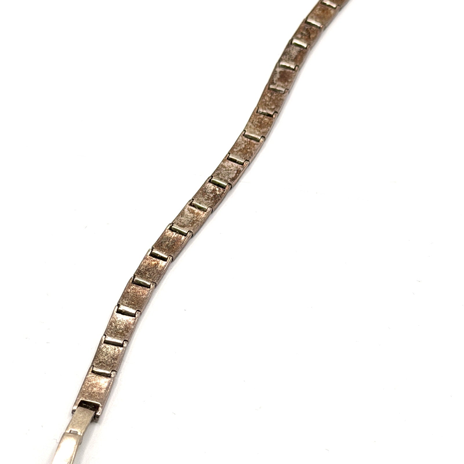 Vintage 90s Turquoise Sterling Silver Stamped Inlay Tennis Bracelet
