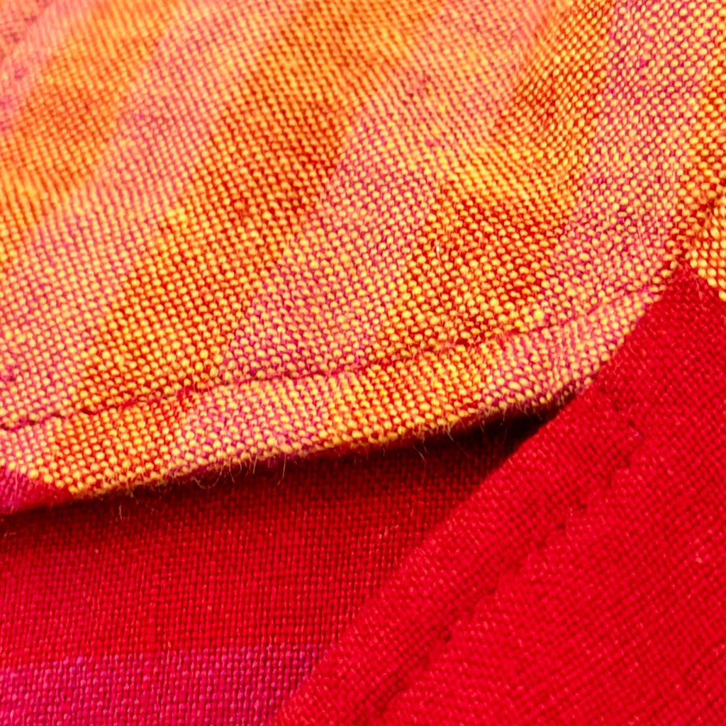 Vintage 90s Christian Lacroix Red Yellow Plaid 100% Linen Crop Jacket
