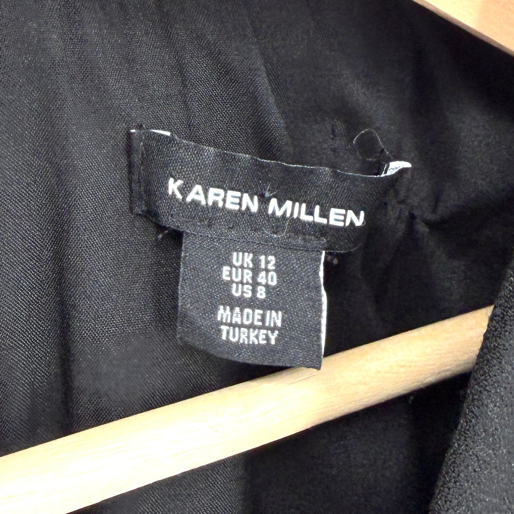 Karen Millen Black Structured Bodice Pockets Tapered Leg Jumpsuit