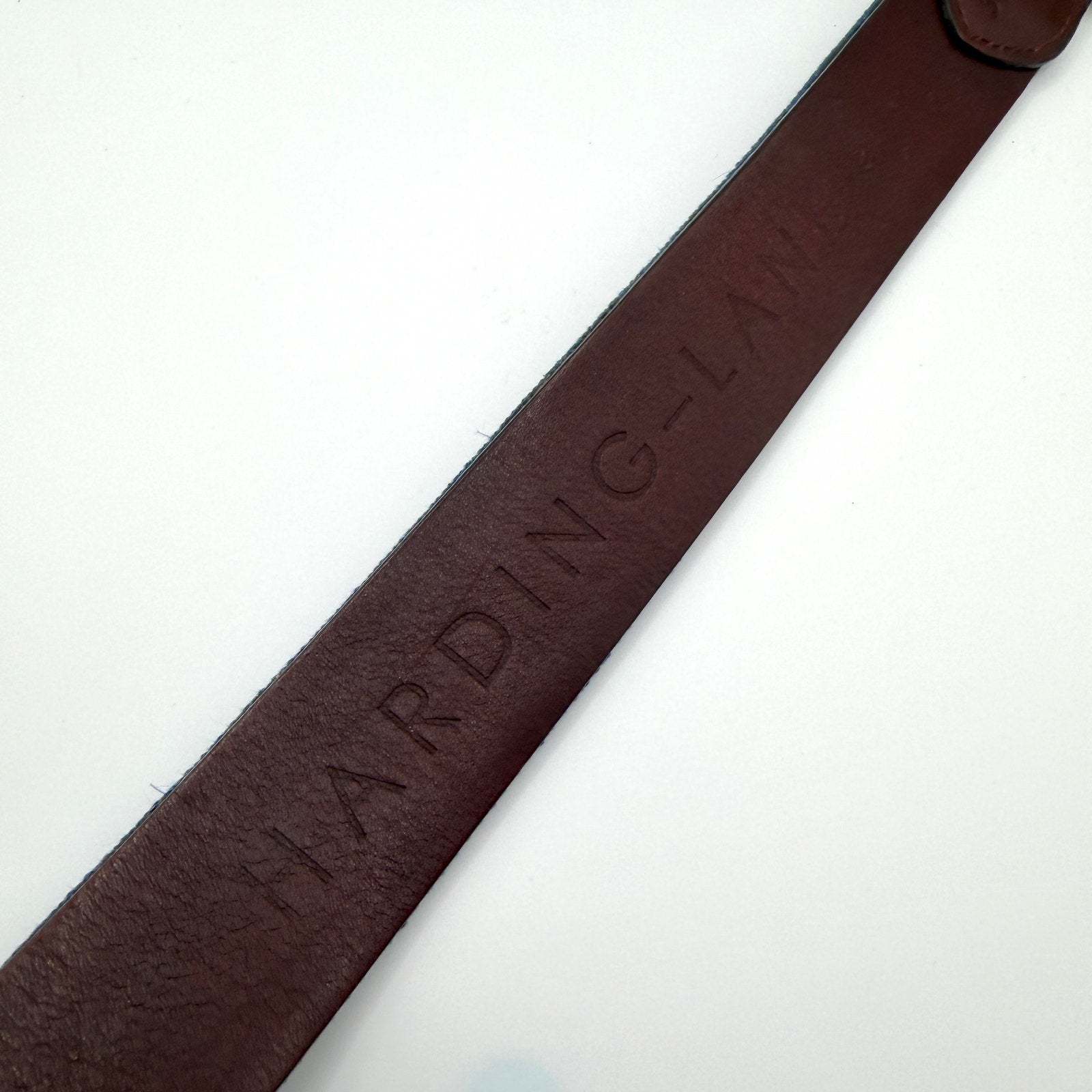 Harding Lane Blue Genuine Leather Preppy Marthas Vineyard Needlepoint Belt