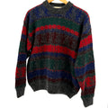 Vintage 80s Version Original Patterned Soft Wool Blend Crewneck Sweater