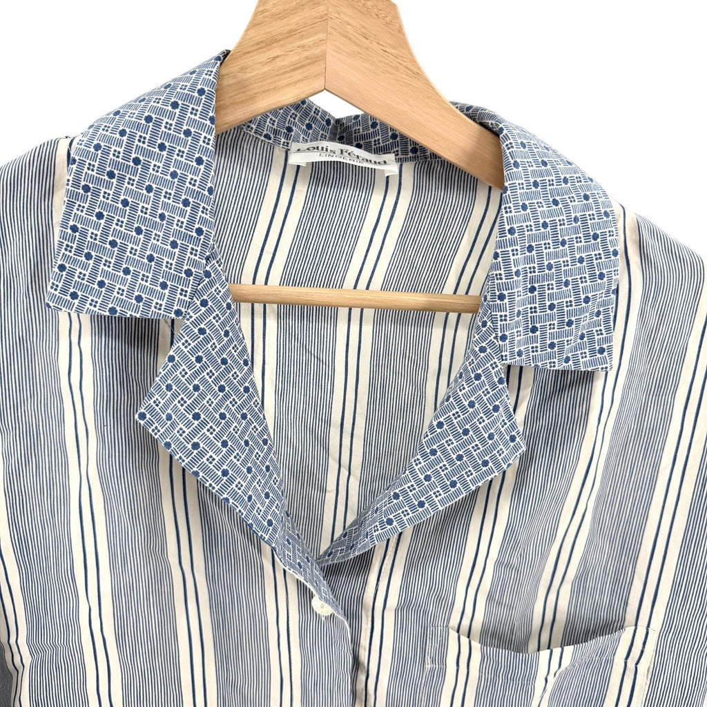 Vintage 90s Louis Féraud 100% Silk Striped Oversized Pajama Top