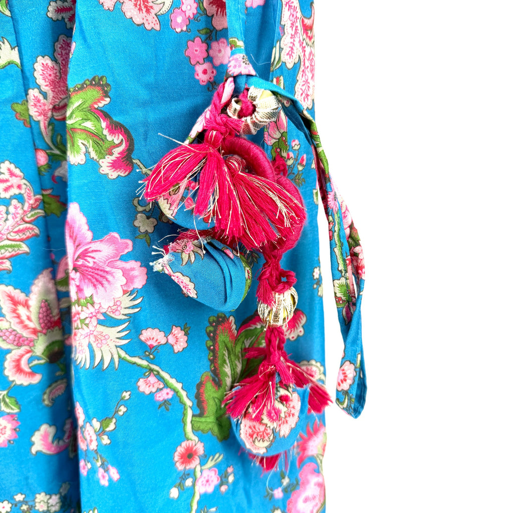 XL Love by Janasya Teal Blue Pink Floral Lehenga Maxi Skirt