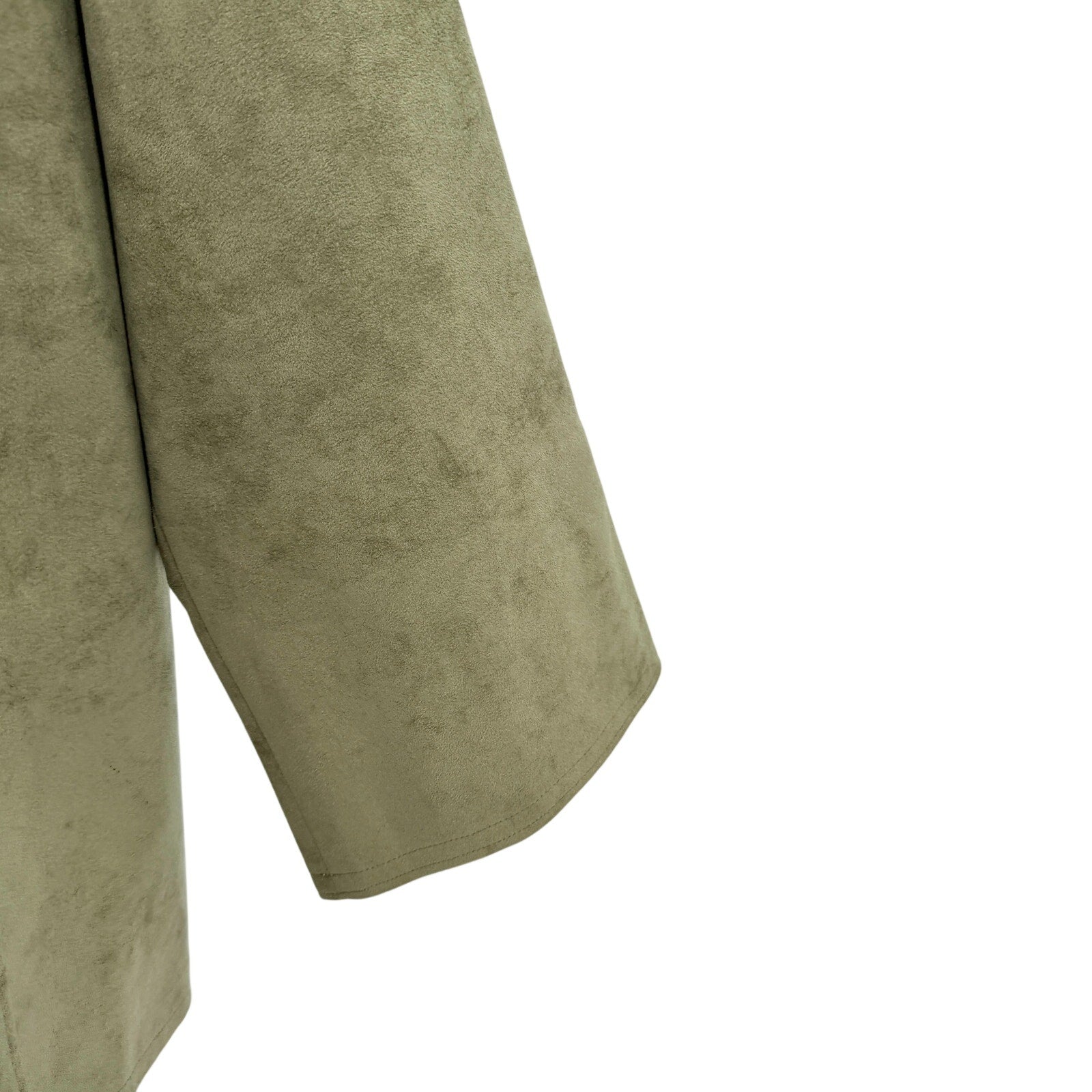 Vintage 80s Linda Hutton Sage Green Faux Suede Zip Jacket