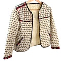 Parisien Cream 100% Cotton Tribal Boho Embroidered Beaded Quilted Jacket