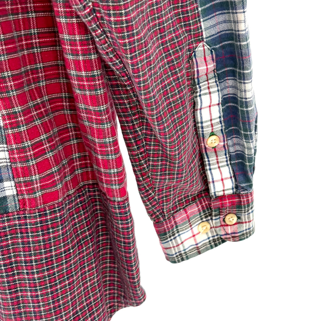 Vintage 90s Tommy Hilfiger 100% Cotton Patchwork Plaid Button Down Shirt