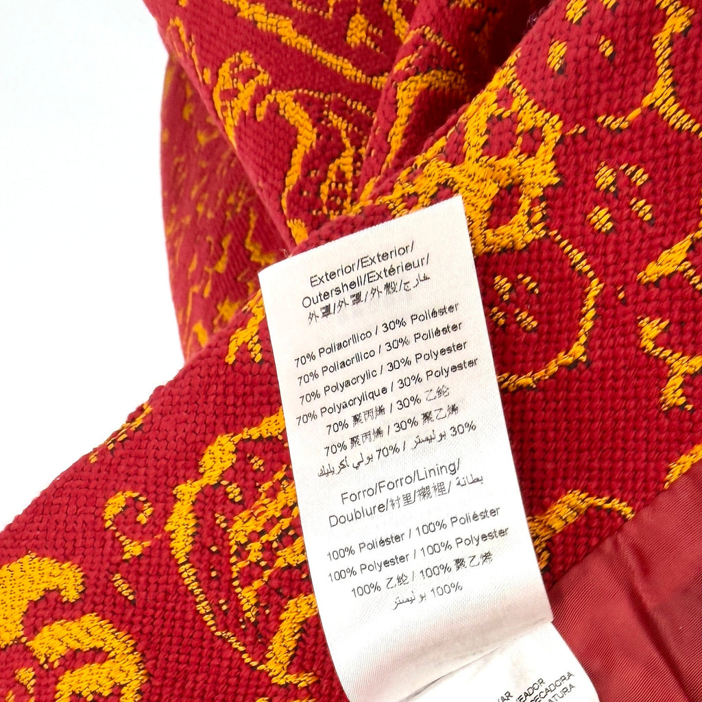 Bimba & Lola Brick Red Yellow Textured Tapestry A Line Skirt