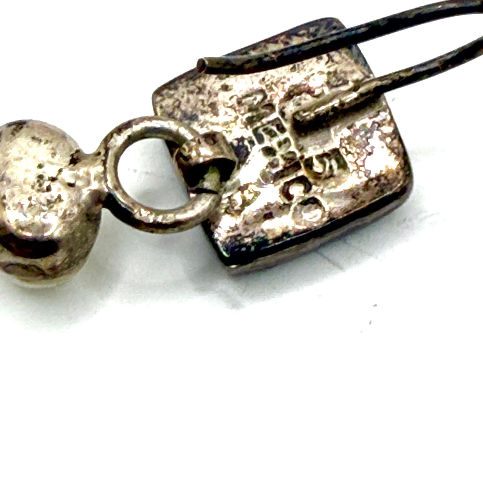 Vintage 90s Sterling Silver Stamped Mexico Pearl Drop Earrings