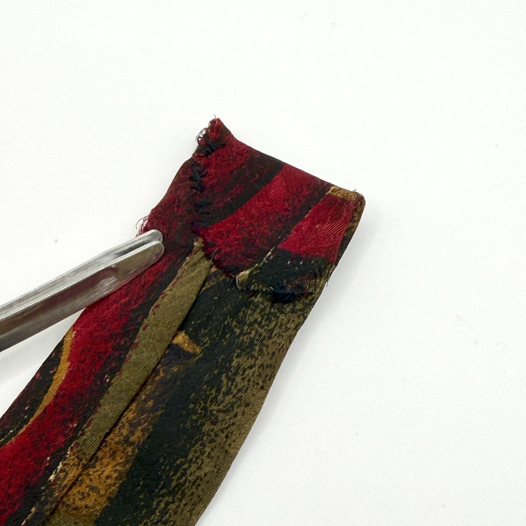 Vintage 90s Boston Traders Maroon Olive Abstract Necktie