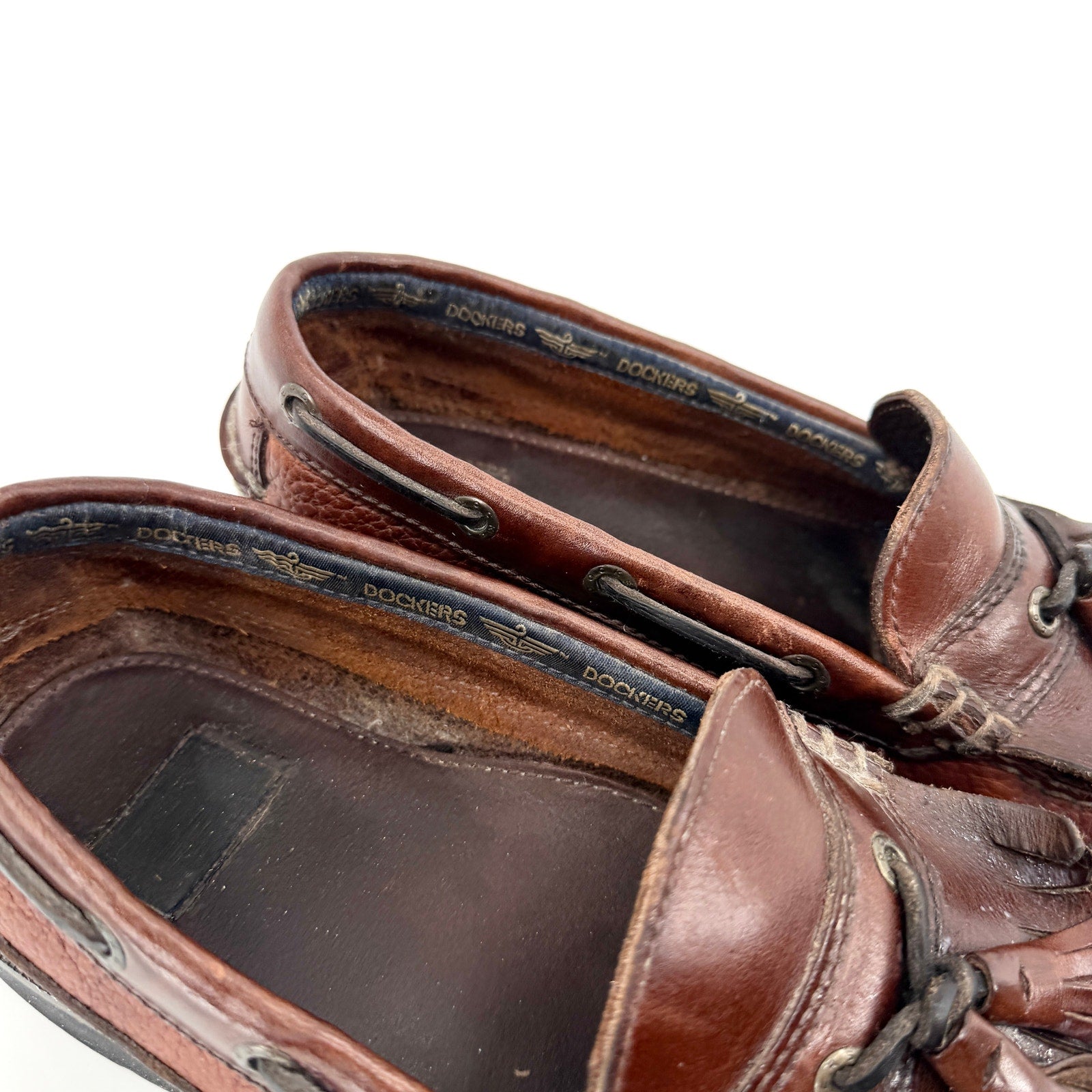 Vintage 90s Dockers Brown Genuine Leather Prep Tassel Kiltie Loafers