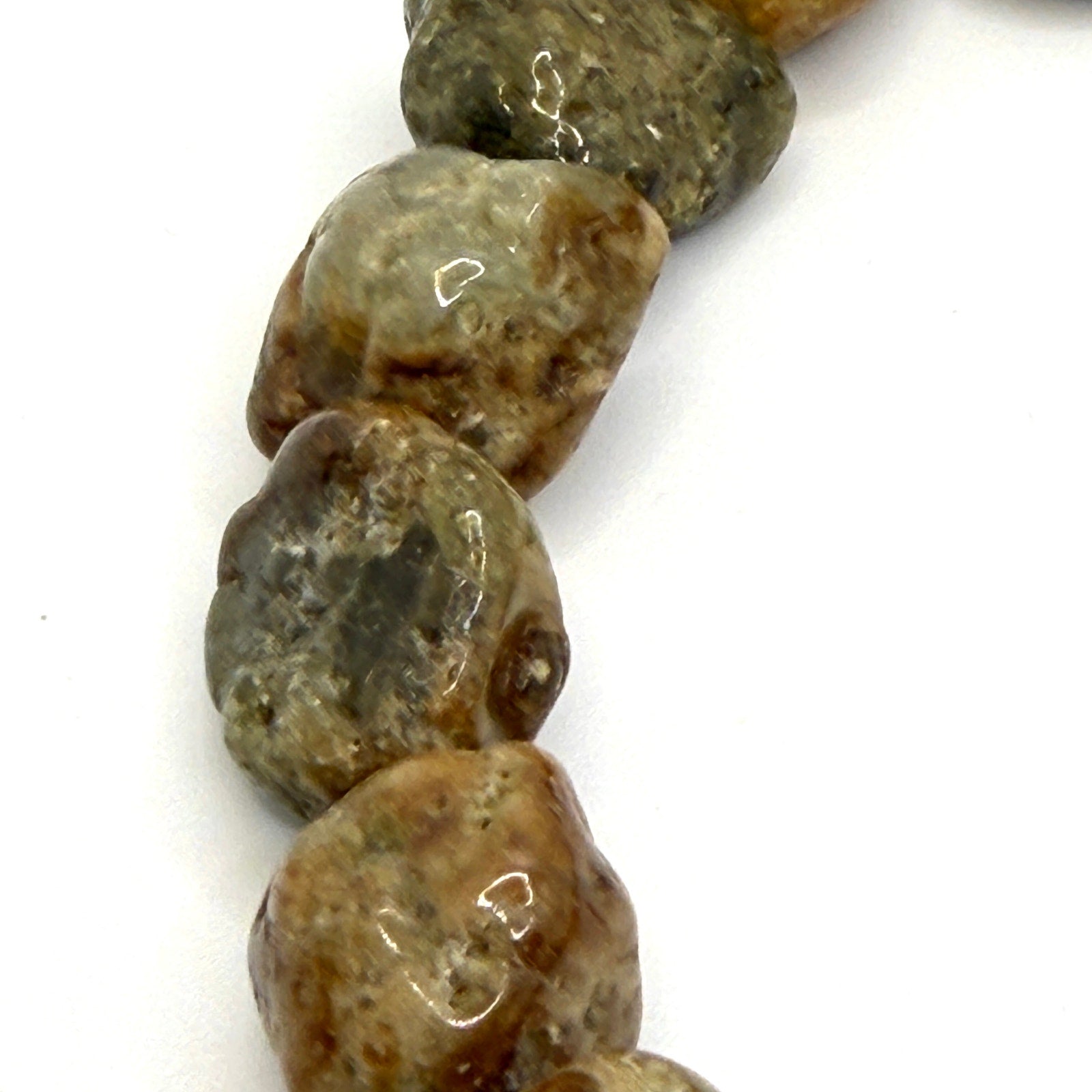 Vintage 90s Olive Brown Andradite Garnet Nugget Sterling Toggle Necklace