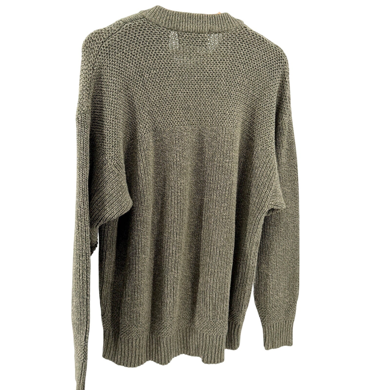 Vintage 90s RedHead Olive Green Waffle Knit Henley Sweater