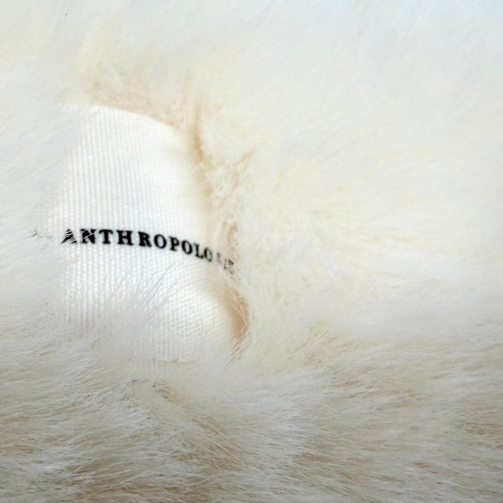 Anthropologie Black White Colorblock Striped Plush Long Winter Scarf
