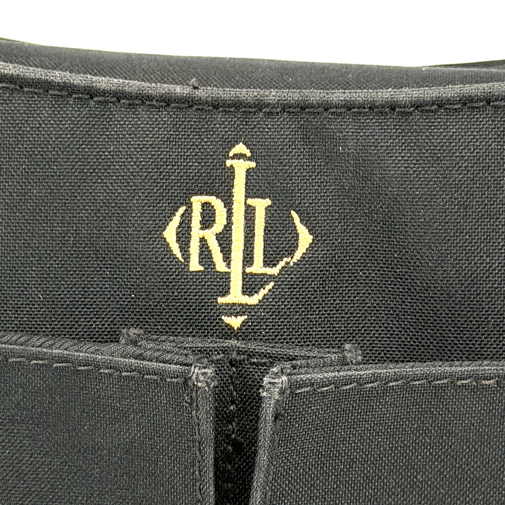 Lauren Ralph Lauren Black Nylon Striped Strap Mini Shoulder Bag