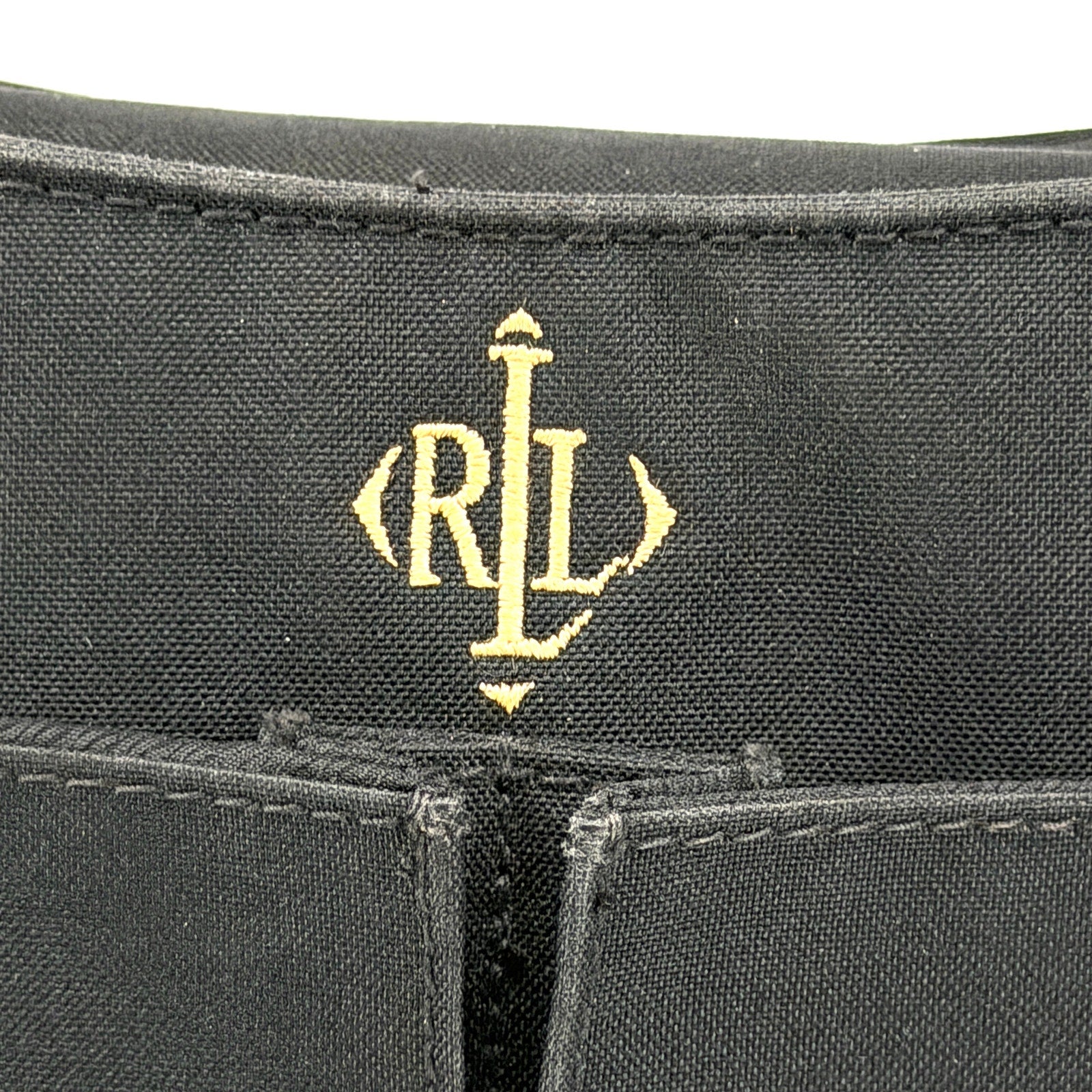 Lauren Ralph Lauren Black Nylon Striped Strap Mini Shoulder Bag