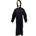 Vintage 90s Gallery Black Minimalist Hooded Duster Raincoat Trench Jacket