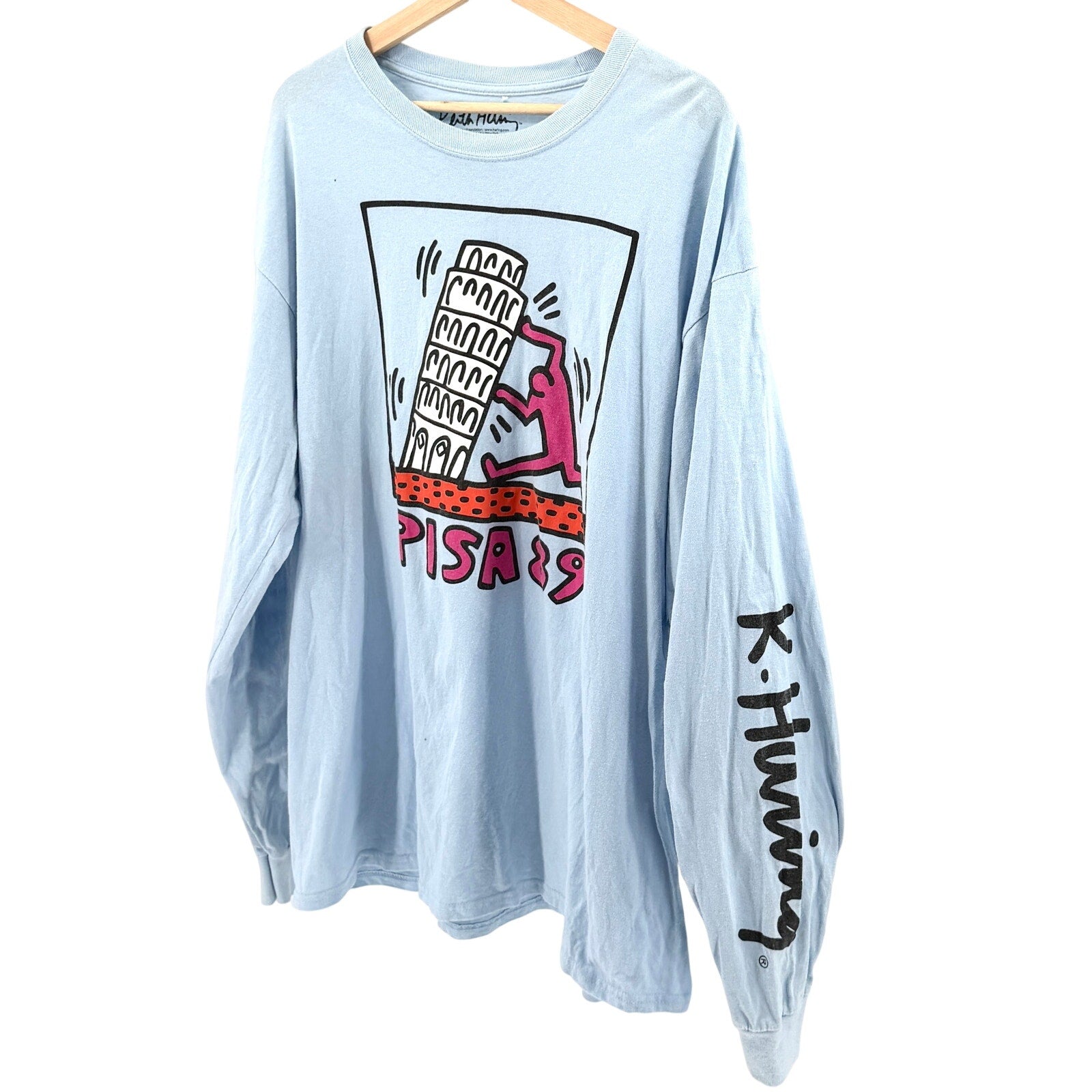 Ripple Junction Keith Haring 100% Cotton Pisa 89 Graphic Long Sleeve T-Shirt
