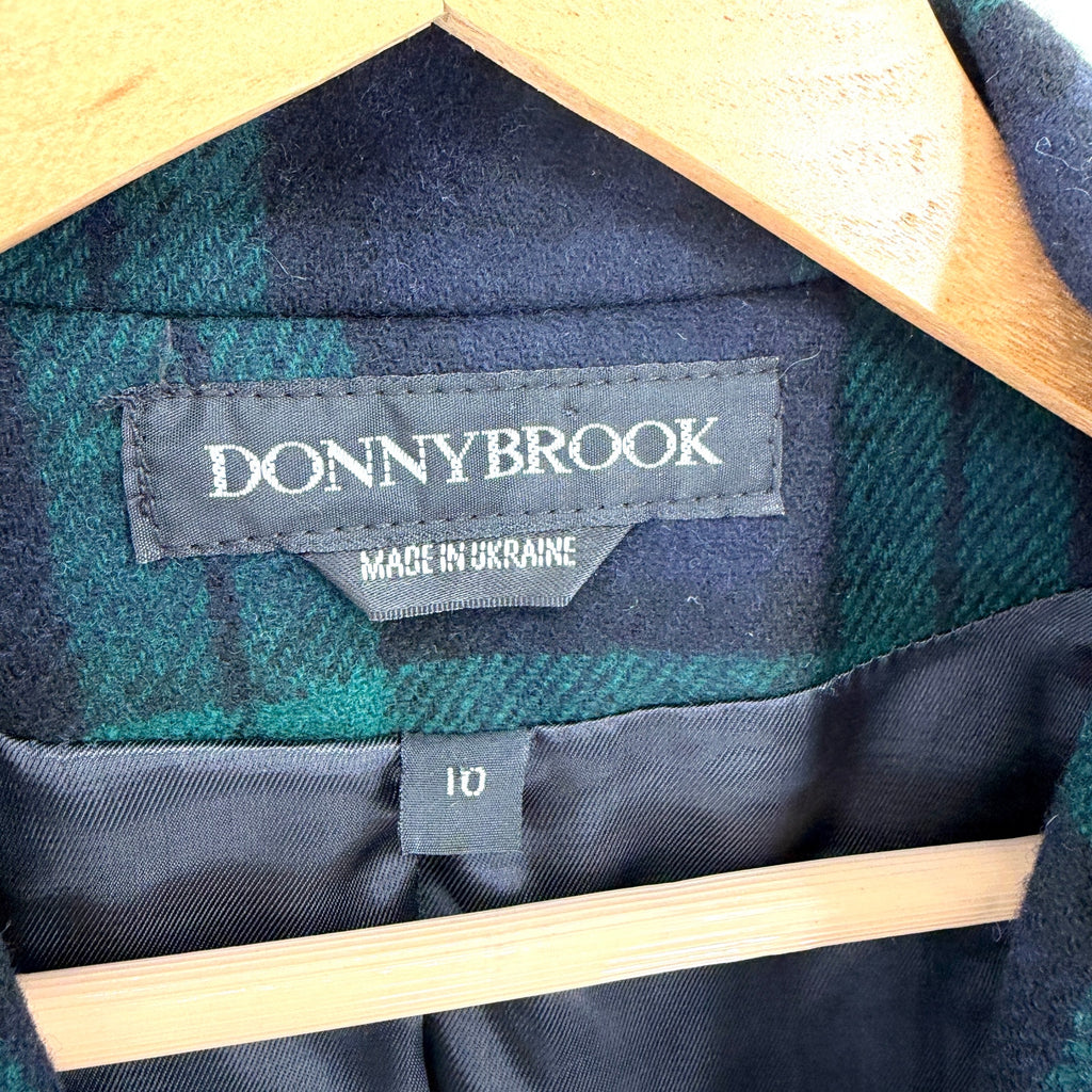 Vintage 90s Donnybrook Navy Green Black Watch Tartan Blazer
