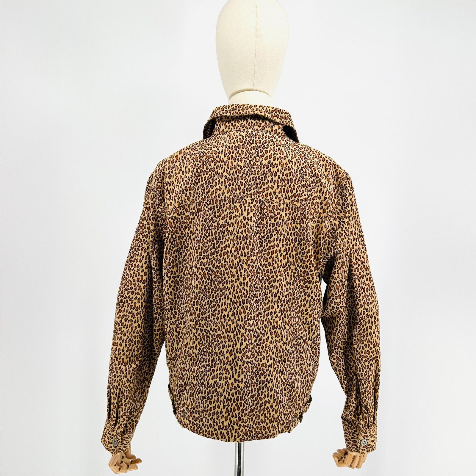 Vintage Y2K ELCC Leopard Print Ultra Suede Trucker Jacket