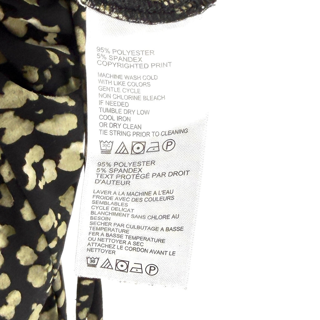 Tommy Bahama Black Green Leopard Print Wide Leg Stretch Jumpsuit