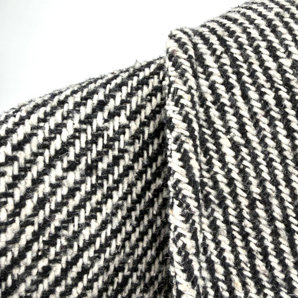Vintage 80s St Michael Black White Tweed Double Breasted Overcoat