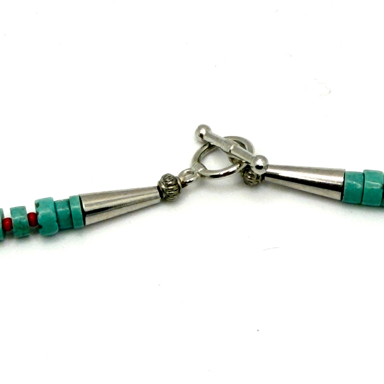 Vintage Handmade Genuine Turquoise Chunk and Rondelle Bead Necklace
