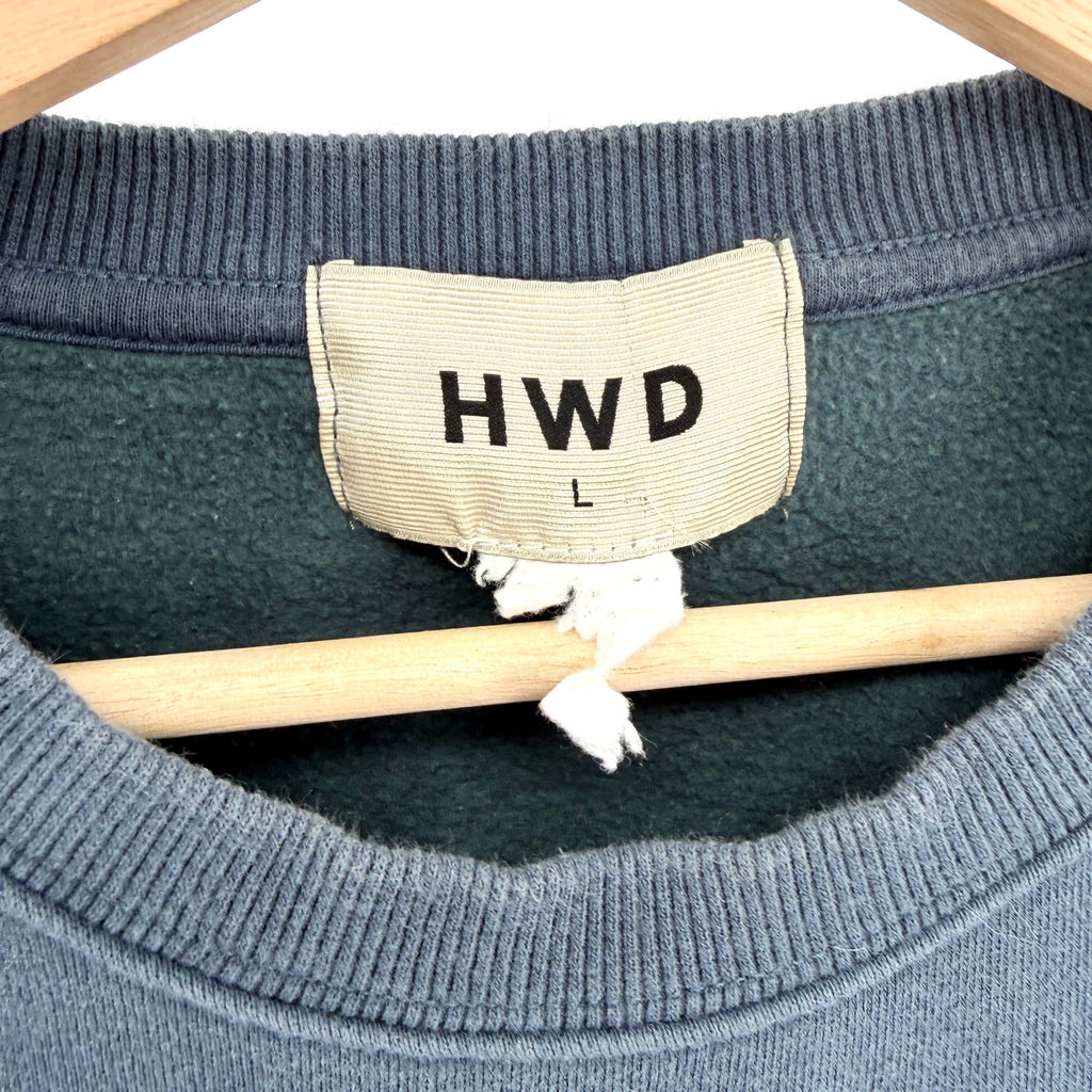 HWD Halfway Dead Indigo Blue Horror Graphic Cropped Sweatshirt