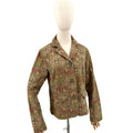 Vintage Y2K Liz Claiborne Olive Green Tapestry Cotton Paisley Print Jacket