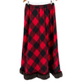 Tasha Polizzi for T.P. Saddleblanket & Co. Red Plaid 100% Wool Faux Fur Skirt