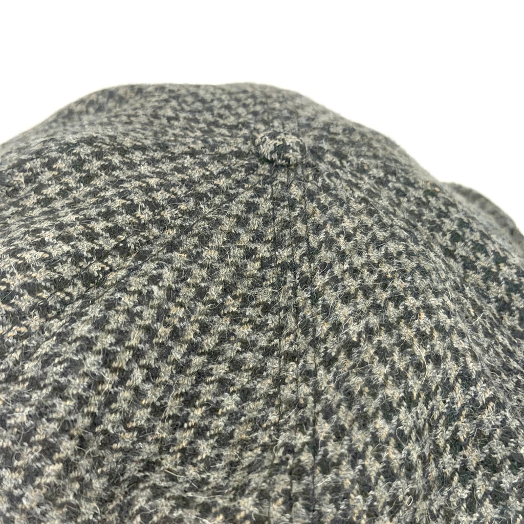 Vintage 90s Perry Ellis Portfolio Grey Black Houndstooth 100% Wool Newsboy Hat