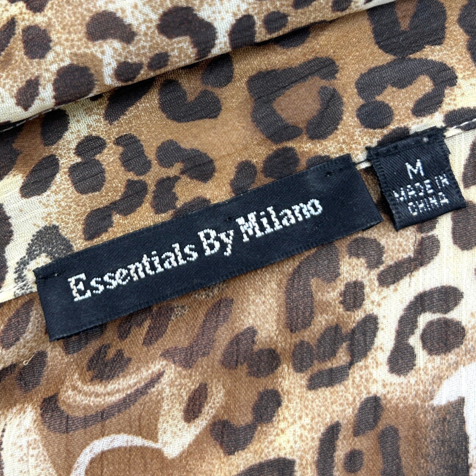 Essentials by Milano Leopard Print Sheer Peplum Blouse