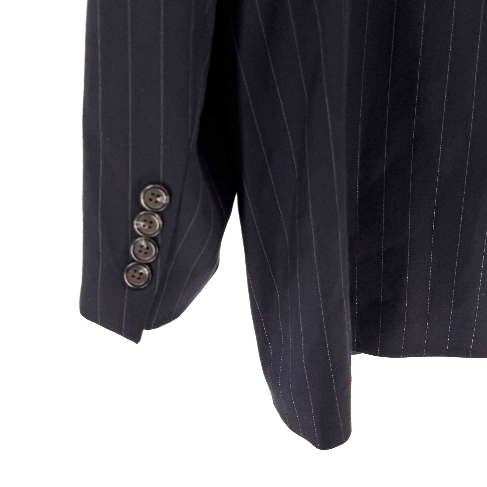Vintage 90s Lauren Ralph Lauren Navy Blue 100% Wool Pinstripe Blazer